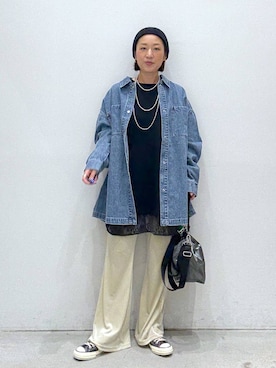 「アイテム（チュニック）」を使った、hiromiさん（レディース・158cm）の秋コーディネート