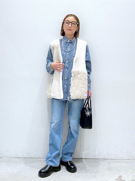 「アイテム（ボストンバッグ）」を使った、hiromiさん（レディース・158cm・40代）の秋コーディネート