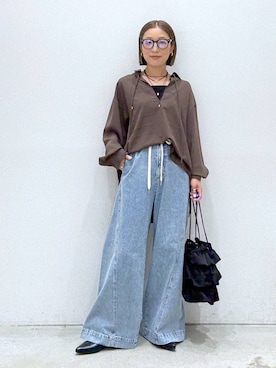 「アイテム（ショルダーバッグ）」を使った、hiromiさん（レディース・158cm・40代）の夏コーディネート