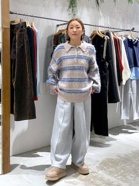 「アイテム（スウェットパンツ）」を使った、hiromiさん（レディース・158cm・40代）の冬コーディネート