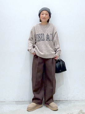 「アイテム（スウェットパンツ）」を使った、hiromiさん（レディース・158cm・40代）の冬コーディネート