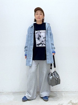 「アイテム（スウェットパンツ）」を使った、hiromiさん（レディース・158cm・40代）の夏コーディネート