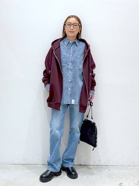 「アイテム（パーカー）」を使った、hiromiさん（レディース・158cm・40代）の秋コーディネート