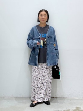 「LEPSIM（レプシィム）のアイテム（Tシャツ/カットソー）」を使った、hiromiさん（レディース・158cm）の秋コーディネート