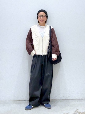 「アイテム（カーディガン/ボレロ）」を使った、hiromiさん（レディース・158cm・40代）の秋コーディネート