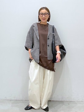 「LEPSIM（レプシィム）のソフトクッションパンプス　638849（パンプス、ブラック系）」を使った、hiromiさん（レディース・158cm）の春コーディネート