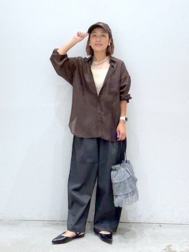 「アイテム（帽子）」を使った、hiromiさん（レディース・158cm・40代）の夏コーディネート