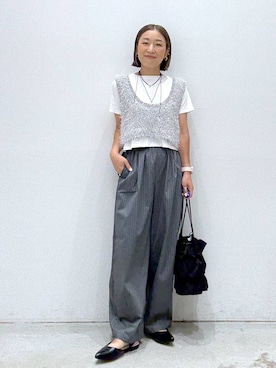 「アイテム（ショルダーバッグ）」を使った、hiromiさん（レディース・158cm・40代）の夏コーディネート
