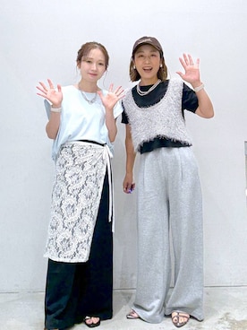 「LEPSIM（レプシィム）のスムースベーシックT　242861（Tシャツ/カットソー）」を使った、hiromiさん（レディース・158cm・40代）の夏コーディネート