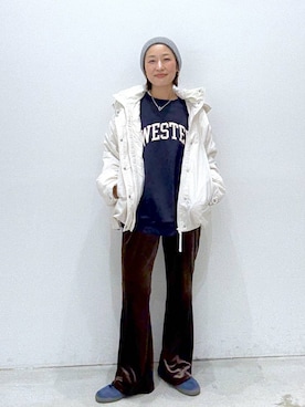 「アイテム（ニットキャップ/ビーニー）」を使った、hiromiさん（レディース・158cm・40代）の秋コーディネート