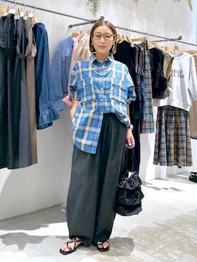 「アイテム（ショルダーバッグ）」を使った、hiromiさん（レディース・158cm・40代）の夏コーディネート