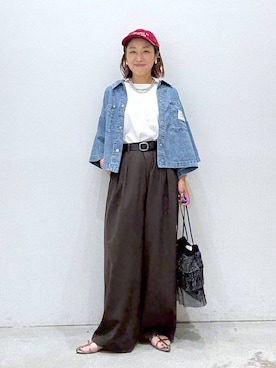 「アイテム（キャップ）」を使った、hiromiさん（レディース・158cm・40代）の夏コーディネート