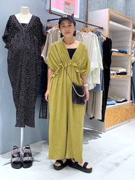 「アイテム（帽子）」を使った、hiromiさん（レディース・158cm）の春コーディネート