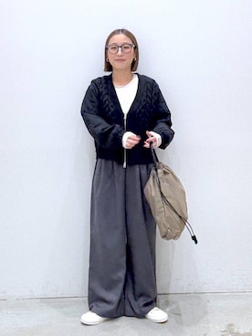 「アイテム（カーディガン/ボレロ）」を使った、hiromiさん（レディース・158cm・40代）の冬コーディネート