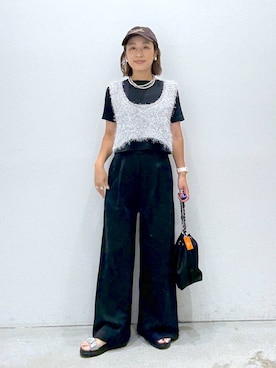 「アイテム（ベスト）」を使った、hiromiさん（レディース・158cm・40代）の夏コーディネート