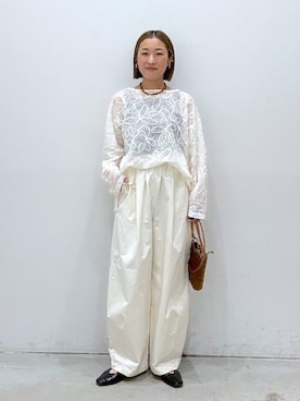 「LEPSIM（レプシィム）のソフトクッションパンプス　638849（パンプス、ブラック系）」を使った、hiromiさん（レディース・158cm）の春コーディネート