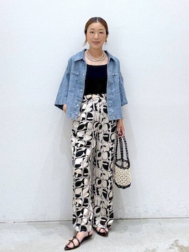 「アイテム（ハンドバッグ）」を使った、hiromiさん（レディース・158cm・40代）の夏コーディネート