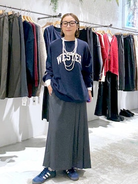 「アイテム（スカート）」を使った、hiromiさん（レディース・158cm・40代）の秋コーディネート