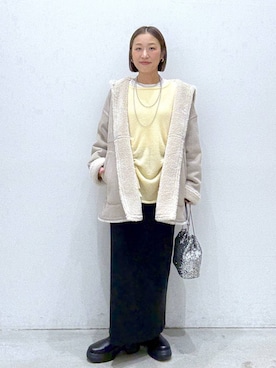 「アイテム（ムートンコート）」を使った、hiromiさん（レディース・158cm・40代）の冬コーディネート