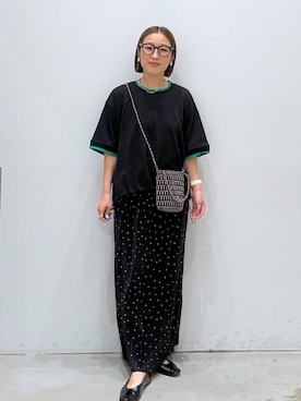 「LEPSIM（レプシィム）のソフトクッションパンプス　638849（パンプス、ブラック系）」を使った、hiromiさん（レディース・158cm）の春コーディネート