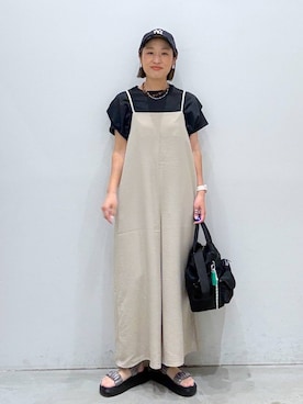 「LEPSIM（レプシィム）の【NEW ERA】ダメージ加工キャップ　617004（キャップ、ブルー系）」を使った、hiromiさん（レディース・158cm）の春コーディネート