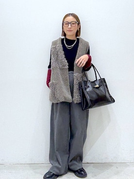 「アイテム（ベスト）」を使った、hiromiさん（レディース・158cm・40代）の秋コーディネート