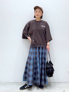 「アイテム（ショルダーバッグ）」を使った、hiromiさん（レディース・158cm・40代）の夏コーディネート