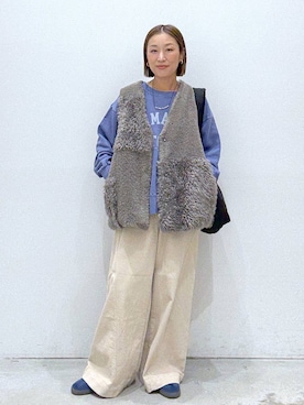 「アイテム（ベスト）」を使った、hiromiさん（レディース・158cm・40代）の秋コーディネート