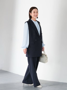 「アイテム（ブローチ/コサージュ）」を使った、hiromiさん（レディース・158cm）の冬コーディネート