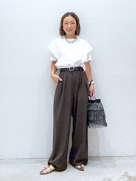 「アイテム（ベルト）」を使った、hiromiさん（レディース・158cm・40代）の夏コーディネート