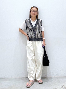 「アイテム（ベスト）」を使った、hiromiさん（レディース・158cm・40代）の夏コーディネート