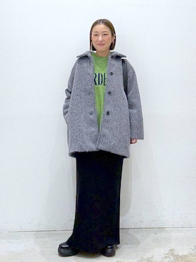 「体型カバー」｜「アイテム（ジャケット/アウター）」を使った、hiromiさん（レディース・158cm）の冬コーディネート