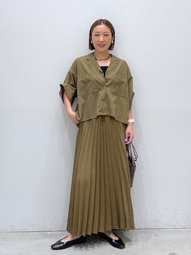 「LEPSIM（レプシィム）のソフトクッションパンプス　638849（パンプス、ブラック系）」を使った、hiromiさん（レディース・158cm）の春コーディネート