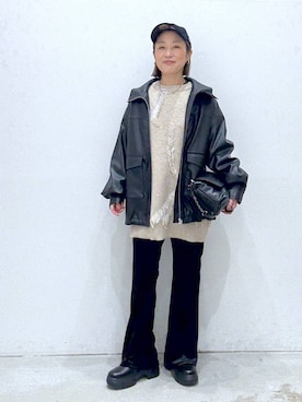 「アイテム（ブルゾン）」を使った、hiromiさん（レディース・158cm・40代）の冬コーディネート