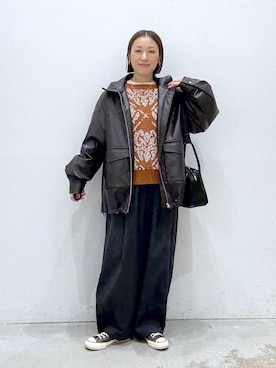 「アイテム（ブルゾン）」を使った、hiromiさん（レディース・158cm・40代）の秋コーディネート