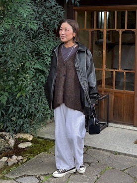 「アイテム（カーディガン/ボレロ）」を使った、hiromiさん（レディース・158cm・40代）の秋コーディネート