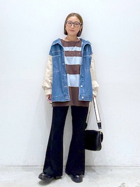 「アイテム（カバーオール）」を使った、hiromiさん（レディース・158cm）の秋コーディネート