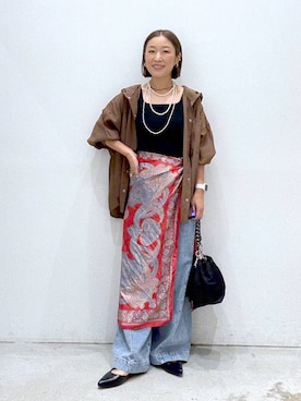 「LEPSIM（レプシィム）の14ゲージスクエアリブタンク　243148（タンクトップ）」を使った、hiromiさん（レディース・158cm・40代）の夏コーディネート