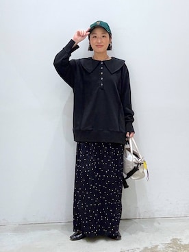 「LEPSIM（レプシィム）の【NEW ERA】コーデュロイCAP　1023762（キャップ、グリーン系）」を使った、hiromiさん（レディース・158cm）の秋コーディネート