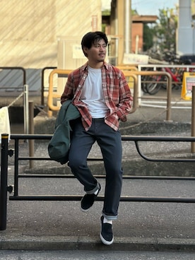 「アイテム（マウンテンパーカー）」を使った、エディバウアー吉祥寺さん（メンズ・171cm）の秋コーディネート