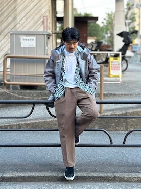 「アイテム（マウンテンパーカー）」を使った、エディバウアー吉祥寺さん（メンズ・171cm）の秋コーディネート