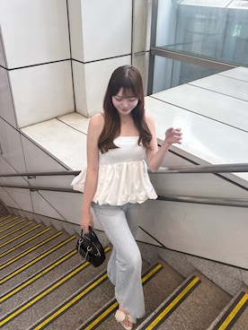 「ペプラムブラウス」｜reiraさん（レディース・160cm）の夏コーディネート