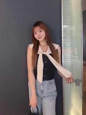 「アイテム（ボストンバッグ）」を使った、reiraさん（レディース・160cm）の夏コーディネート