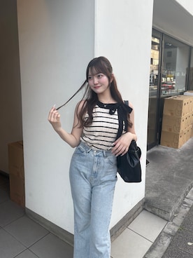 「アイテム（トートバッグ）」を使った、reiraさん（レディース・160cm）の夏コーディネート