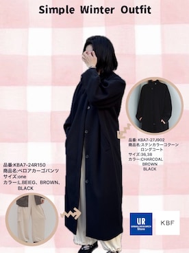 「アイテム（ステンカラーコート）」を使った、kotone040817さん（レディース・165cm）の冬コーディネート