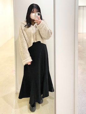 panchanᙏ̤̫͚さんの「mix sheer high neck knit」を使ったコーディネート