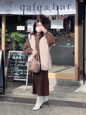 「aimoha（アイモハ）のアイテム」を使った、panchanᙏ̤̫͚さん（骨格ストレート・レディース・161cm）の冬コーディネート