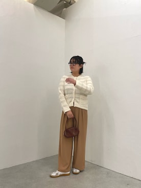 「アディダスオリジナルス」｜「アイテム（カーディガン/ボレロ）」を使った、tacyukaさん（レディース・161cm）の冬コーディネート