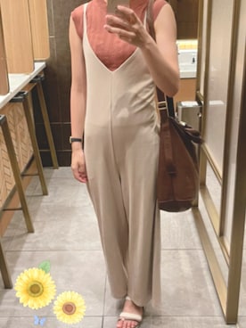 「natural couture（ナチュラルクチュール）のアイテム（サロペット/オーバーオール）」を使った、YUKAさん（レディース・168cm）の夏コーディネート