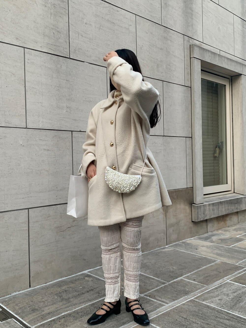 【完売品】Charles Chaton bow パンツ 34 ホワイト セール】over midi skirt（スカート）｜Charles Chaton